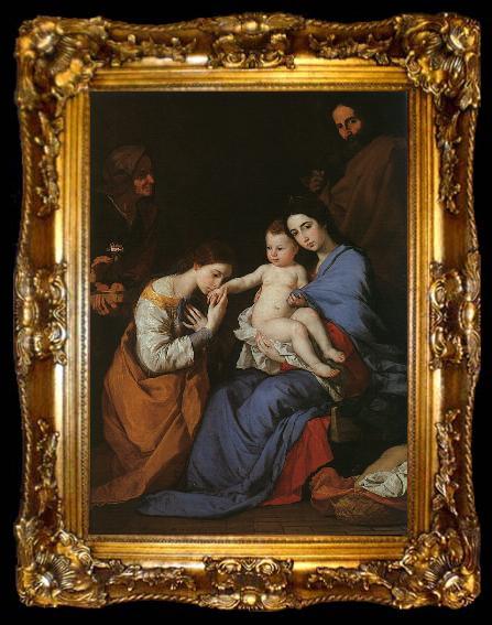 framed  Jusepe de Ribera The Holy Family with Saints Anne Catherine of Alexandria, ta009-2